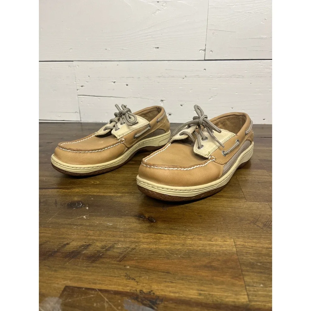 Sperry Top-Sider Mens Billfish Boat Shoes Tan Beige Leather 8.5W 0799023